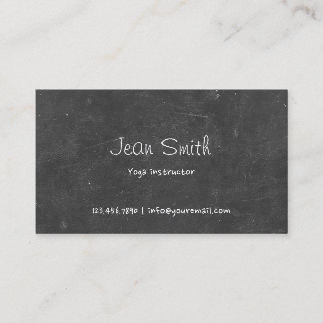 Yoga Instructor Simple Chalkboard Business Card (Front)