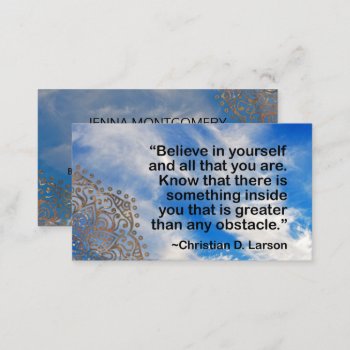 Yoga Instructor Sky | Motivational Quote Mandalas Business Card by angela65 at Zazzle
