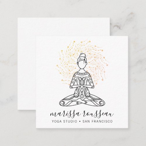 Yoga Instructor Square Business Card
