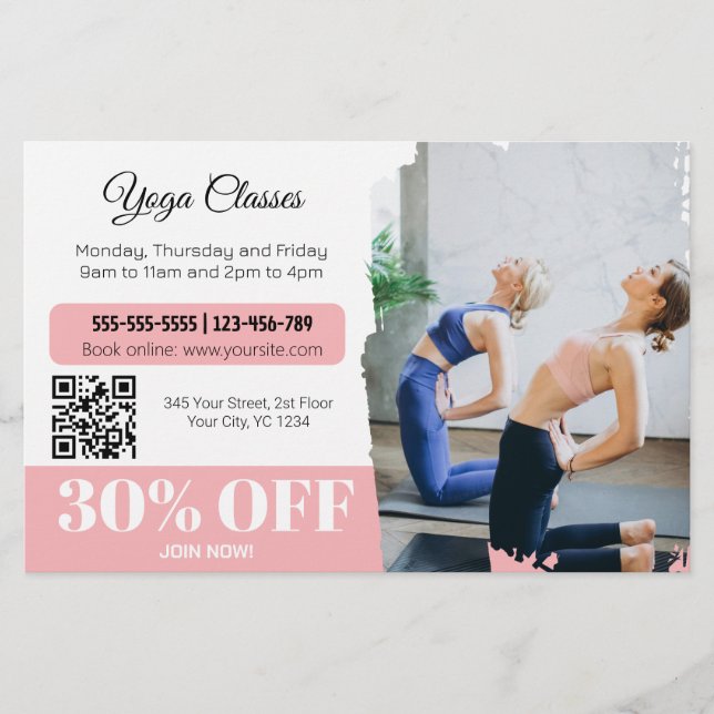  Yoga instructor studio classes Flyer (Front)