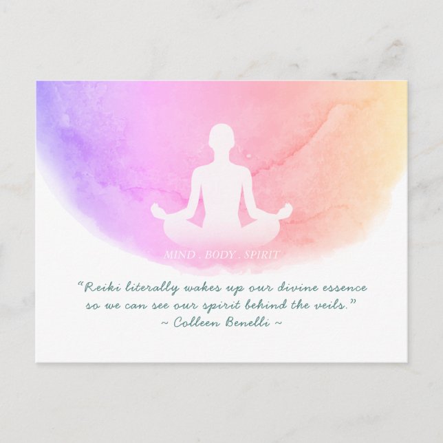 Yoga Instructor Studio Meditation Easy Pose Quotes Postcard (Front)