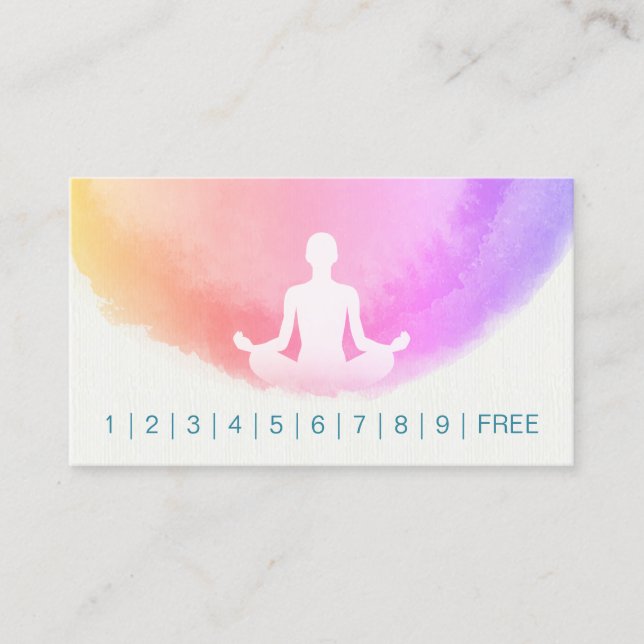 Yoga Instructor Studio Meditation Loyalty Punch Card (Front)