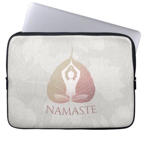 Yoga Instructor Studio Meditation Pose Bodhi Leaf  Laptop Sleeve