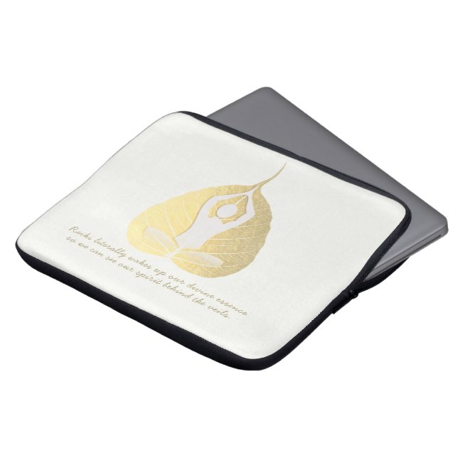 Yoga Instructor Studio Meditation Pose Bodhi Leaf  Laptop Sleeve (Front Top)