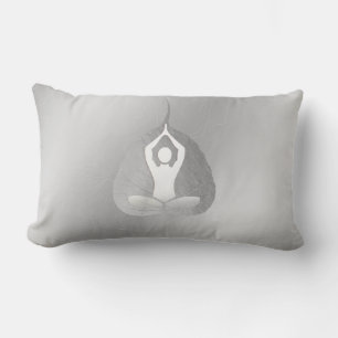 Yoga Instructor Studio Meditation Pose Bodhi Leaf Lumbar Pillow
