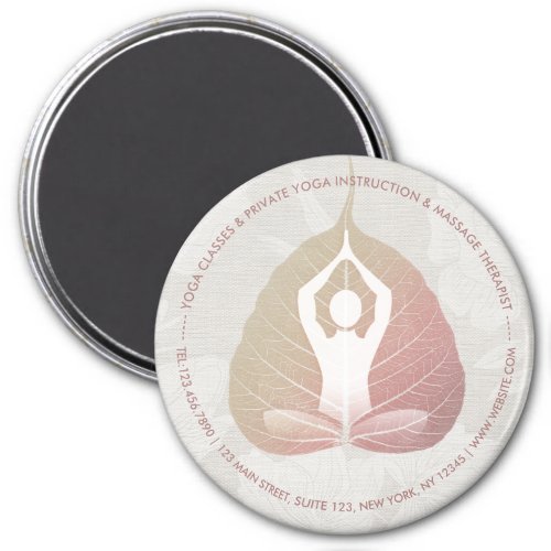 Yoga Instructor Studio Meditation Pose Bodhi Leaf  Magnet