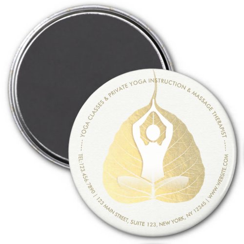 Yoga Instructor Studio Meditation Pose Bodhi Leaf  Magnet