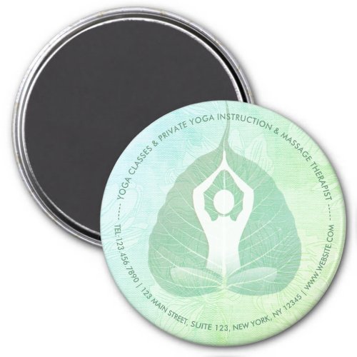 Yoga Instructor Studio Meditation Pose Bodhi Leaf  Magnet