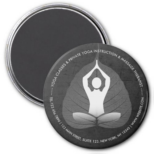Yoga Instructor Studio Meditation Pose Bodhi Leaf  Magnet