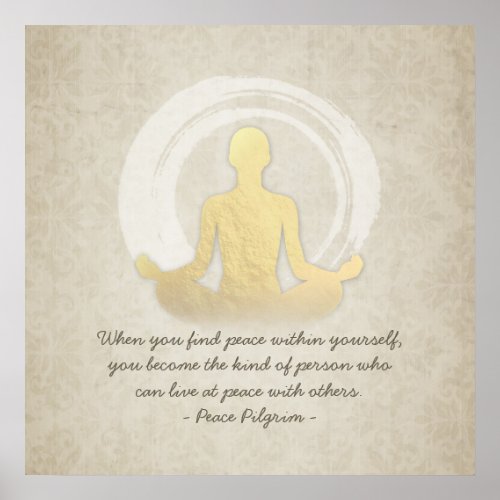 Yoga Instructor Studio Quotes Easy Pose ZEN Symbol Poster