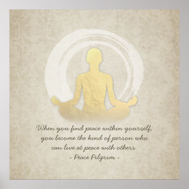 Yoga Instructor Studio Quotes Easy Pose ZEN Symbol Poster (Front)