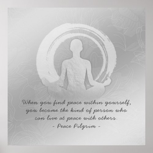 Yoga Instructor Studio Quotes Easy Pose ZEN Symbol Poster