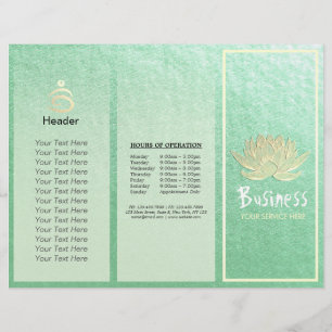 Yoga Instructor Studio Tri-Fold Brochure Lotus