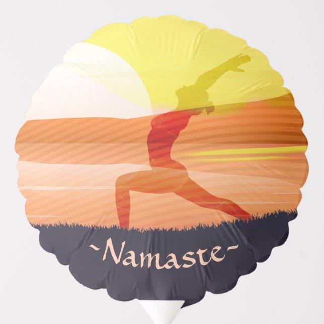 Yoga Instructor Sun Salutation Crescent Moon Pose Balloon (Front)