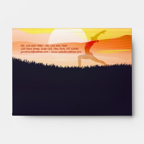 Yoga Instructor Sun Salutation Crescent Moon Pose Envelope