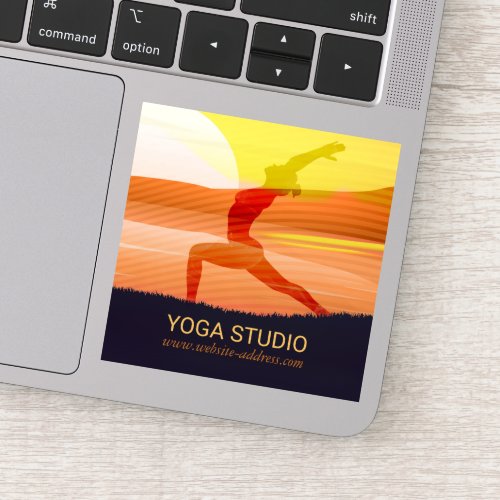 Yoga Instructor Sun Salutation Crescent Moon Pose Sticker