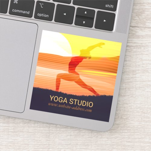 Yoga Instructor Sun Salutation Crescent Moon Pose Sticker