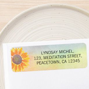 Yoga Instructor Sunflower Return Address Label