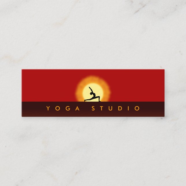 Yoga Instructor Sunrise Pose Skinny Business Cards (Front)