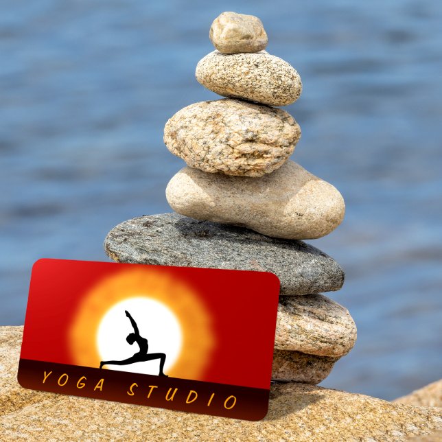 Yoga Instructor Sunrise Pose Standard Biz Cards (Creator Uploaded)