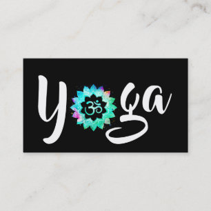 *~* Yoga Instructor Teacher OM Aum Lotus Mandala Business Card