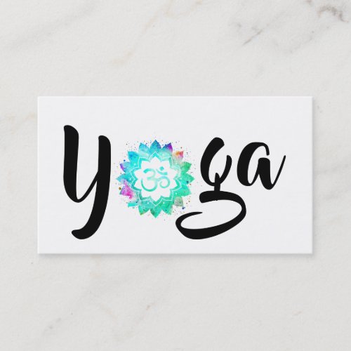  Yoga Instructor Teacher OM  Aum  Lotus Mandala Business Card