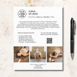 Yoga Instructor Teacher White Promotional Business Flyer<br><div class="desc">Promote your yoga studio, wellness center, or fitness classes with this professional and customizable flyer template. Designed to highlight your yoga sessions, meditation practices, and wellness benefits, this flyer is ideal for attracting new students and building community. Personalize with your studio name, schedule, contact details, QR Code, and logo. Perfect...</div>