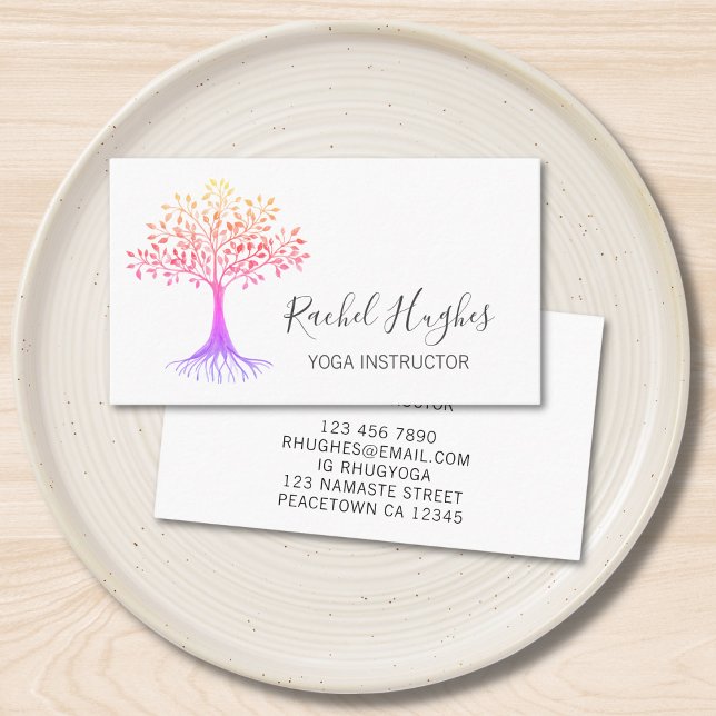 Yoga Instructor Tree Of Life Business Card (Creator Uploaded)