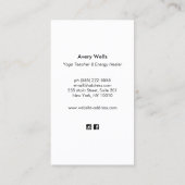 Yoga Instructor , Tree Pose , Gold Chakras Black Business Card (Back)