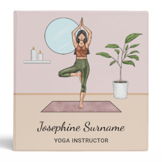 Yoga Instructor Tree Pose Meditation Teacher Woman 3 Ring Binder