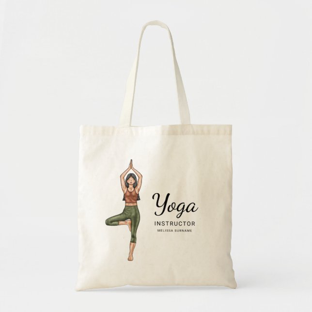 Yoga Instructor Tree Pose Vrikshasana Teacher Tote Bag (Front)