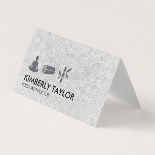 Yoga Instructor Tribal Pattern Meditation Business Card