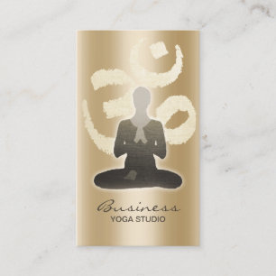 Yoga Instructor Vintage Gold Om Symbol Namaste Business Card
