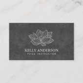 Yoga Instructor Vintage Lotus Flower Chalkboard Business Card (Front)