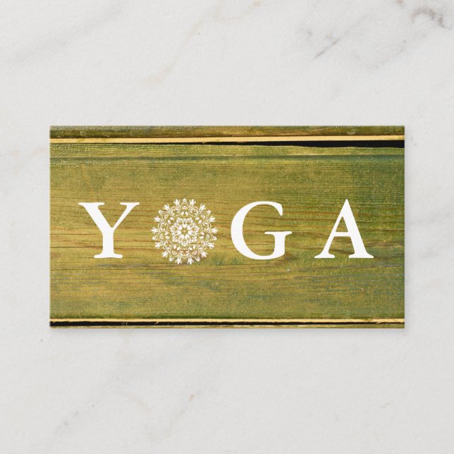 Yoga Instructor Vintage Style Wodden Business Card (Front)