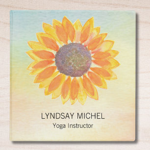 Yoga Instructor Watercolor Flower 3 Ring Binder