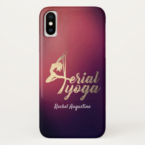 YOGA Instructor Watercolor Meditation Pose Om Sign iPhone X Case