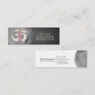 Yoga Instructor Watercolor Meditation Pose OM Sign Mini Business Card