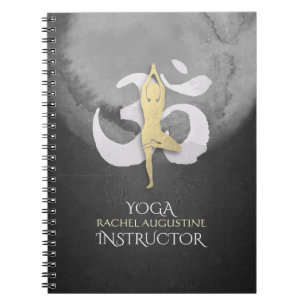 Yoga Instructor Watercolor Meditation Pose OM Sign Notebook