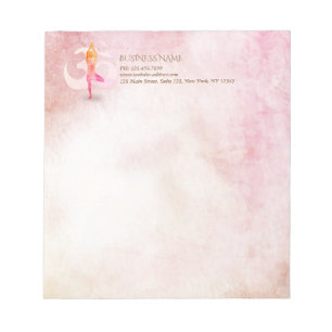 YOGA Instructor Watercolor Meditation Pose Om Sign Notepad