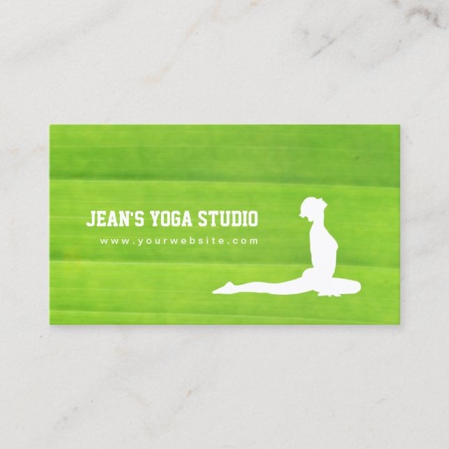 Yoga Instructor Wellness Spa Nature Green Business Card (Front)