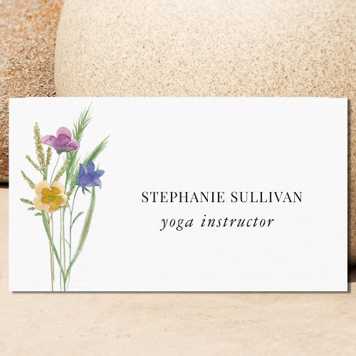 Yoga Instructor Wildflower Business Card