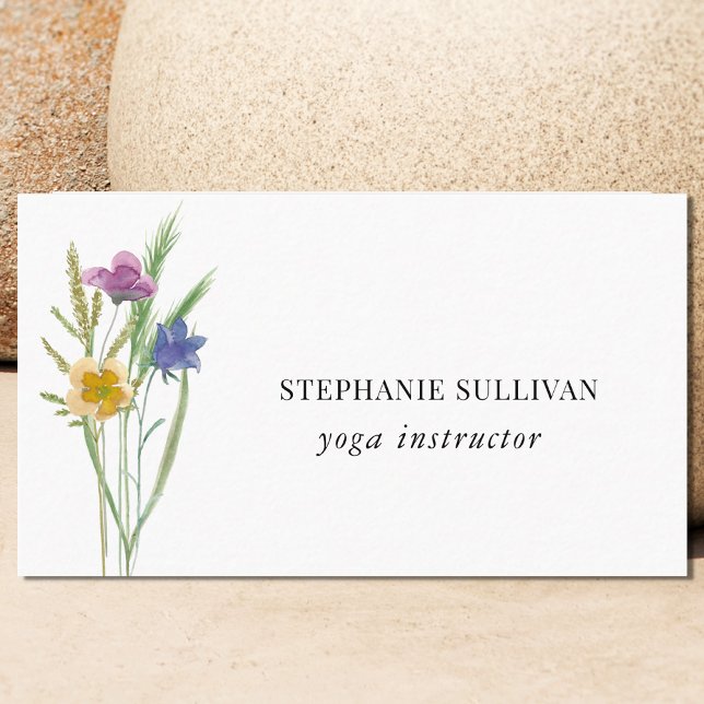Yoga Instructor Wildflower Business Card (Creator Uploaded)