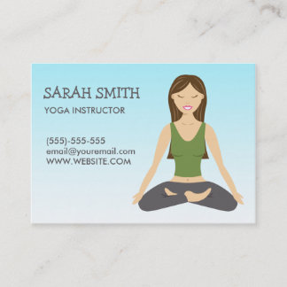 Yoga Instructor With Yoga Woman In Lotus Pose Business Card