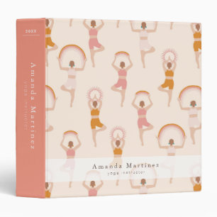 Yoga Instructor Women Yoga Pose Light Pink 3 Ring Binder
