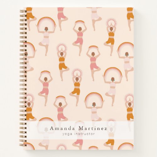 Yoga Instructor Women Yoga Pose Light Pink Notebook