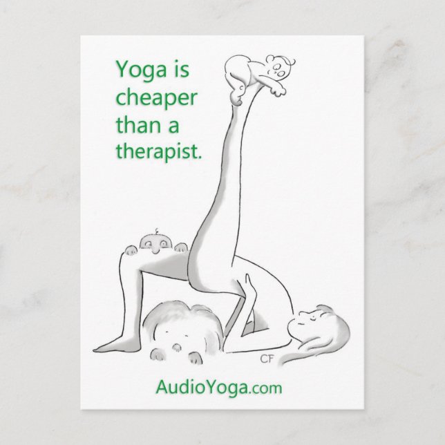 Yoga is Cheaper Than a Therapist Postcard (Front)