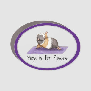 Yoga is For Posers Funny Guinea Pig Car Magnet