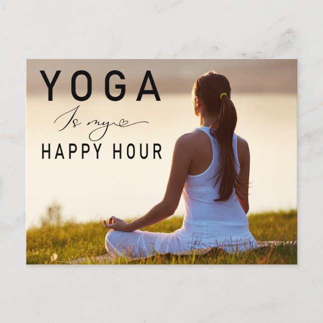 Yoga is my happy hour Woman posing yoga  Postcard (Front)