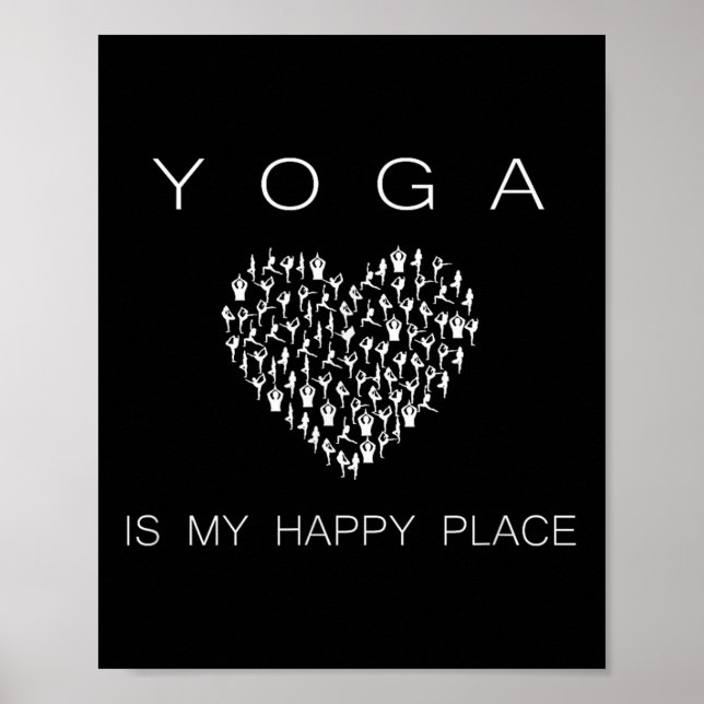 Yoga Is My Happy Place Insrational Motivational  Poster (Front)